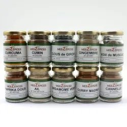 Assortiment de 10 épices en verrines